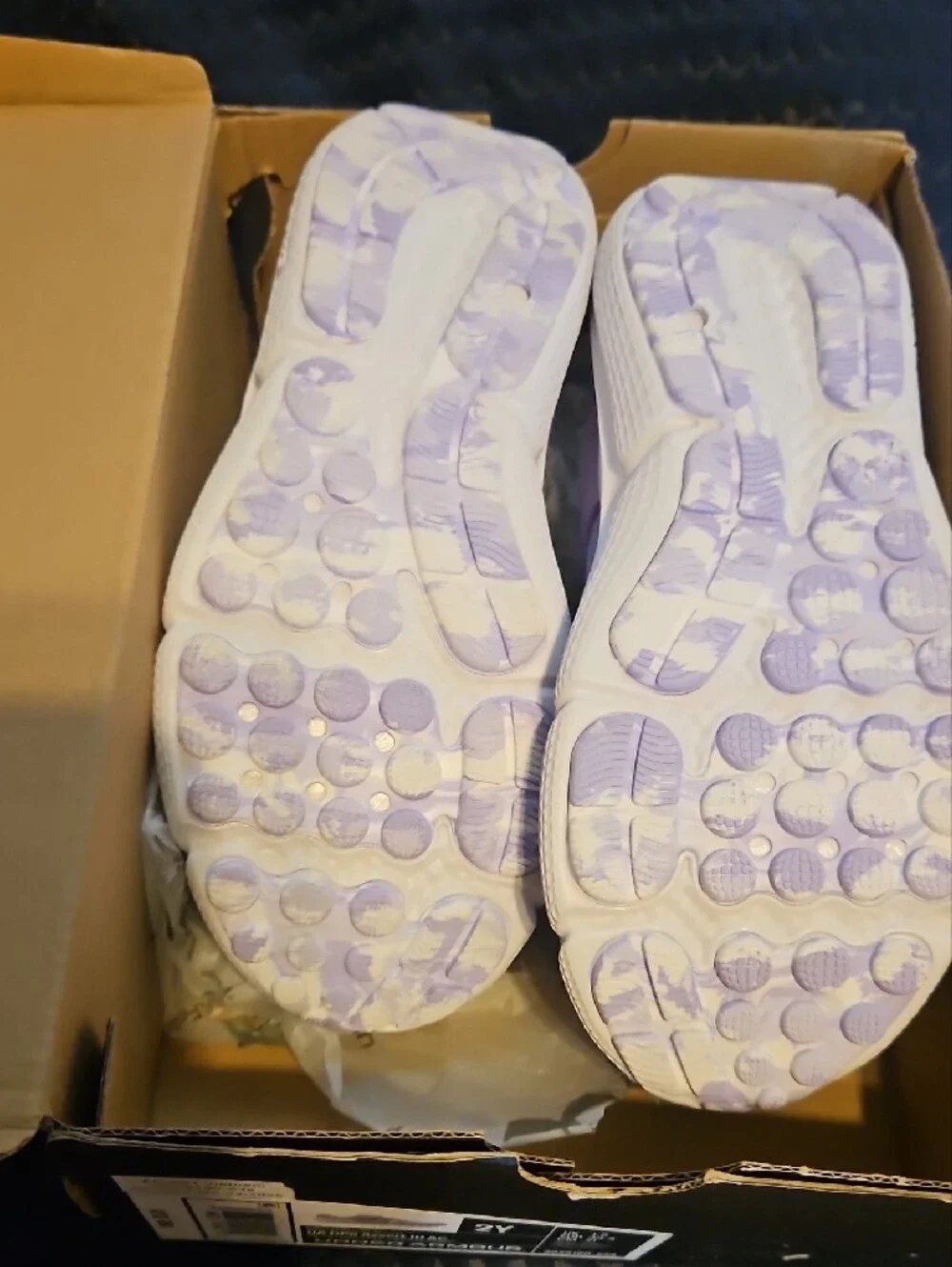 Brand New In Box Under Armour Kids' Lavender/White Athletic Sneakers